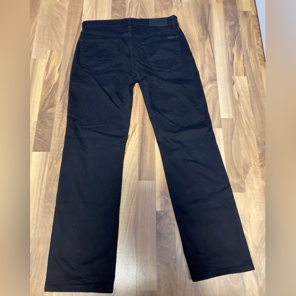 Seven for all Mankind Straight Leg Black Jeans Luxe Performance Standard Sz 32 - Picture 3 of 11